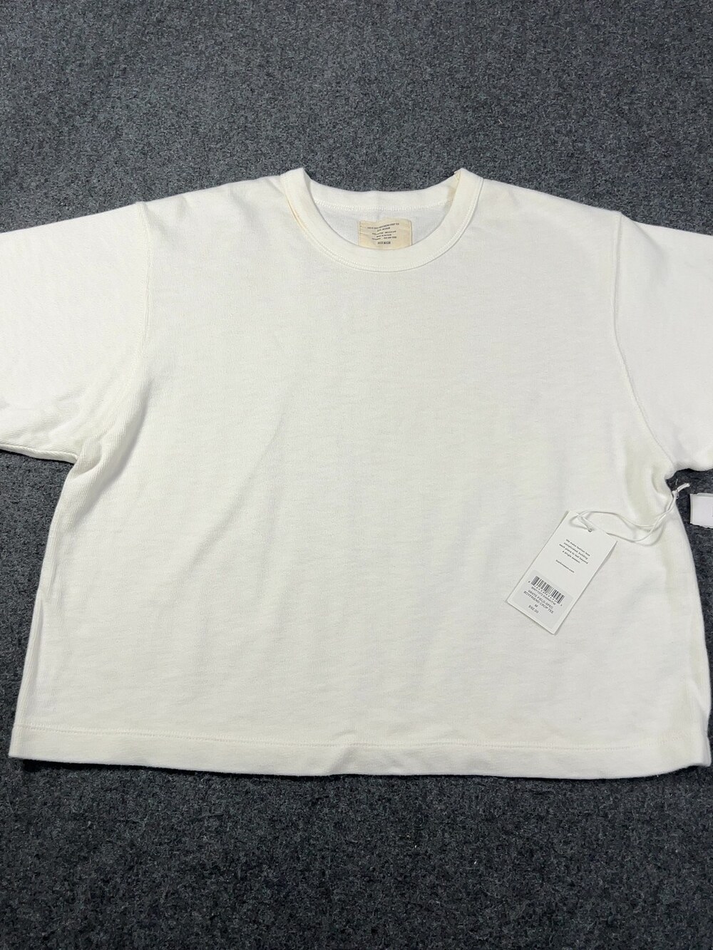 Buck Mason White Field-Spec Boyfriend Crop Tee Womens Medium NWI Msrp62 [NB3]